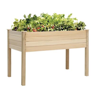 China CLASSIC Plant Custom Garden Raised Wooden Planter Box Stand For Vegetable Flower Herb Gardening Backyard for sale