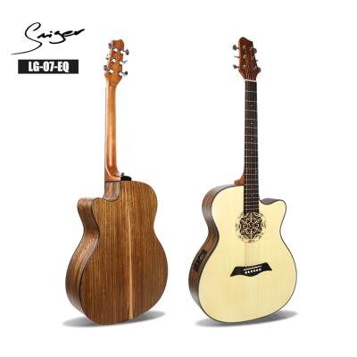 China Engraving Sound Hole China Guitar Factory Manufacture Engraving Sound Hole 6 String Electric Acoustic Guitar for sale