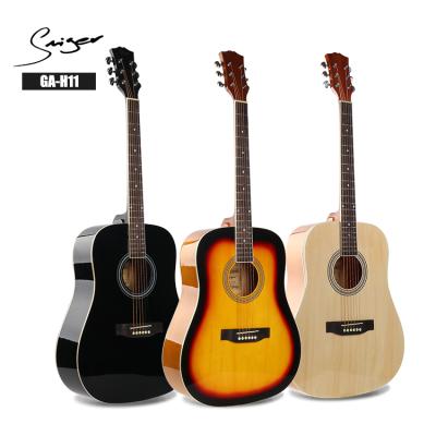 China Linden China Guitar OEM Full Body Acoustic Guitar 41 Inch Basswood Student Folk Guitar for sale