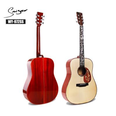 China Fir Solid 41inch All Solid Impeccable High Quality Acoustic Guitar and Acoustic Travel Guitar for sale