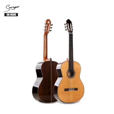 China AA Solid Handmade Solid Cedar 39inch Classical Guitar Chinese Guitar With Guitar Pickup for sale