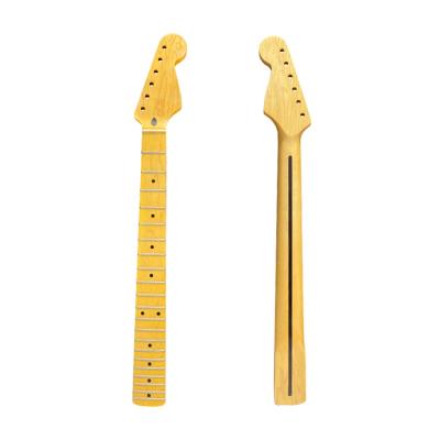 China Electric Guitar Neck 21 Fret Maple ST Guitar Neck C Shape NC Painted Electric Guitar Neck for sale