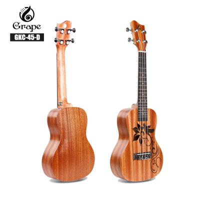 China Stylish Custom Ukulele Concert OEM Mahogany Ukulele With Ukulele Case for sale