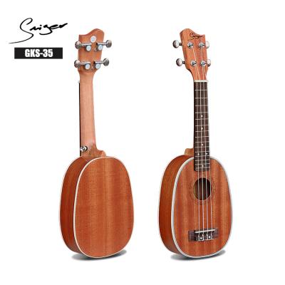 China Sapele In Pineapple Ukulele Sapele Ukulele Kit Soprano Running Ukulele for sale