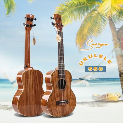 China Best Acacia KOA Ukulele Concert Solid Solid Ukulele Hawaiian Pearl Logo Acacia Ukulele for sale