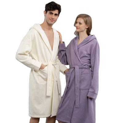 China 2021 new style solid color polyester QUICK DRY unisex luxury comfortable bathrobes with hood for sale