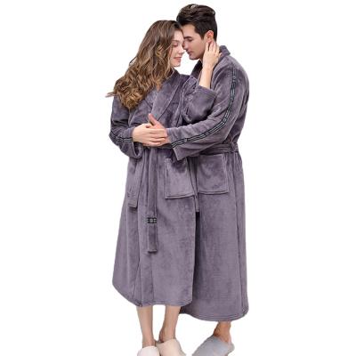 China QUICK DRY top picks solid color polyester calf length bathrobes with hood for women and men for sale