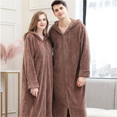 China Fashion Thermal Professional Warm Hotel Ladies Ladies Thick Zipper Bathrobes For Women for sale