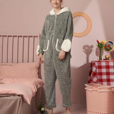 China High Quality Panda Warm Women Green Sleep Solid Color Thermal Onesie Favorable Price Pajamas for sale