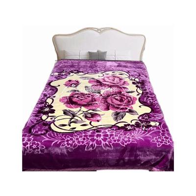 China PORTABLE Hot Sale Super Soft Polyester Fleece Reschel Cloud Flower Design Printing Blanket for sale