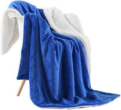 China Wholesale Luxury Solid Folded Sherpa Fleece Blanket For Sofa Bed Flannel Christmas Soft High Quality Warm Cozy Winter Polyester for sale