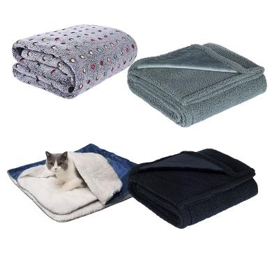 China Viable Pet Blanket System Mats Soft Flannel Fleece Paw Foot Print Pet Supplies Warm Pet Blanket for sale