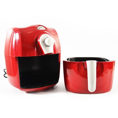 China Easy Operate Kitchen Appliances Red Mechanical Control 5L Nonstick No Oil Electric Air Fryer for sale