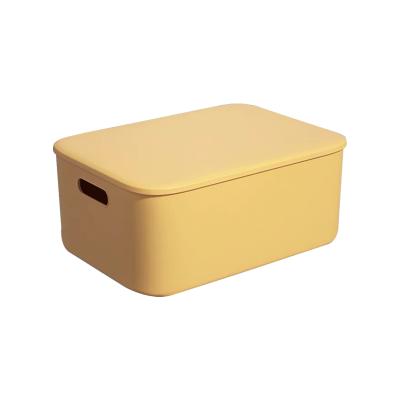 China Large solid color double sided simple design plastic storage box with cover for sale