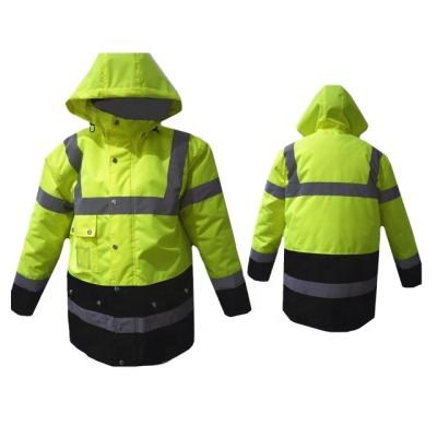 China Custom Plus Size Mens Yellow Waterproof Winter Warm Jacket HIVI for sale