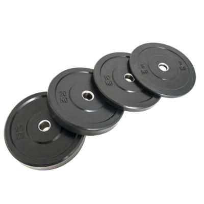 China Universal High Quality Exercise Training Customize Logo Black Colored Rubber Weight Plate For Gym Room for sale