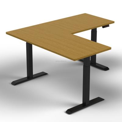 China Ergonomic Office L Shaped Height Position (Waist) OEM Adjustable Furniture Adjustable Height Adjustment Desk for sale