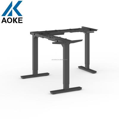 China Aoke Office Height Adjustable Ergonomic Electric Standing Height Desk Frame Furniture Lift Tables (Height)Adjustable Desks for sale