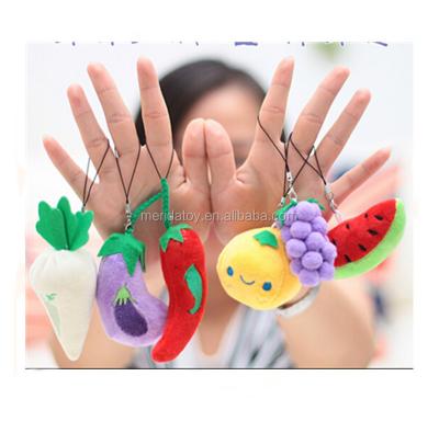 China Cute Cheap Funny Mini Multi Choice Fruit And Plant Shape Stuffed Plush Toy Plush Keychain for sale