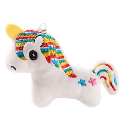 China Wholesale Cute Cute Unicorn Plush Keychain Rainbow Embroidery for sale