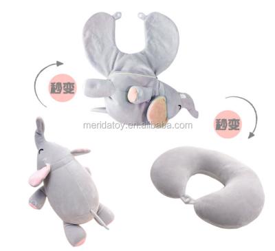 China Magic Funny Funny Plush Toy To Travel Pillow 2 In 1 Soft Elephant Toy for sale