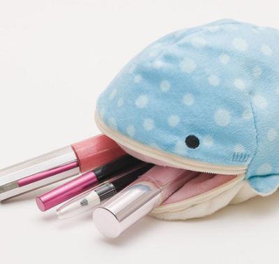 China Super Soft Japanese Type Funny Blue Whale Cartoon Plush Bag Cosmetic Coin Purse for sale