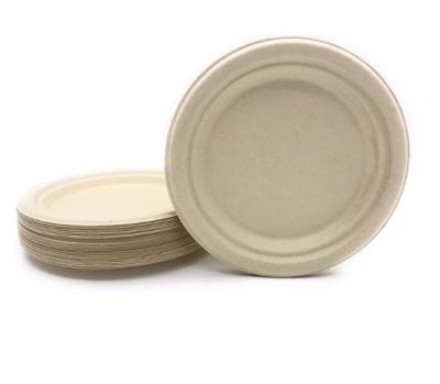 China Casual Disposable Compostable Dish Bagasse Pulp Dish Biodegradable Sugar Cane Tableware for sale