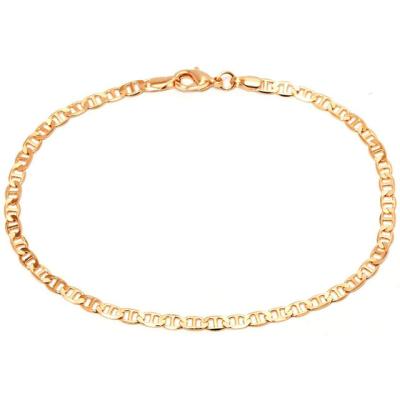 China Women Style Amazon Wholesale Hot Sale 18K Gold Plated Marina Chain Link Anklet Plate For Women Summer Beach Foot Jewelry for sale