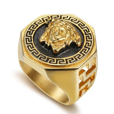 China 2021 Trendy Vermeil Accesorios Mens Gold Hip Hop Rings Pharaoh Gold Women's African Rings Jewelry for sale