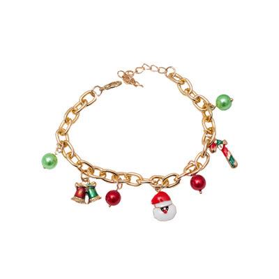 China 2021 Fashionable New Arrival Christmas Cute Charm Bracelet Gold Plated Chunky Chain Bracelets For Girls Christmas Jewelry for sale