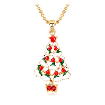 China New FASHIONABLE low moq design Santa Claus hat bell Christmas tree pendent necklace for kids for sale