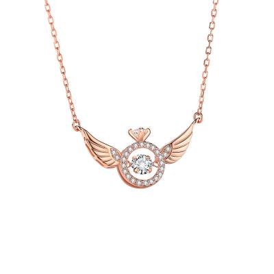 China CLASSIC Silver Wild Clavicle Wings Heart Clavicle Smart Female Design High Sense Female Clavicle Necklaces for sale