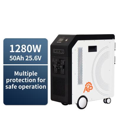 China Type C 1500VA All-In-One 1280Wh Backup Power Station Generator Solar Lifepo4 Portable Power Station for sale