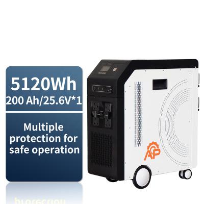 China Remote Control Alp Inverter Battery 5120wh  All-In-One Power Station Lifepo4 Battery Dc To Ac 3000w Portable Solar Generator For Home Use for sale