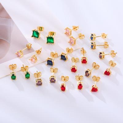 China TRENDY Hengyu Wholesale Original Cheap Earrings Wholesale Rhinestone Earrings Simple Design Stud Metal Cartilage Earrings for sale