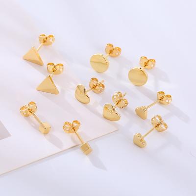 China TRENDY Hengyu Wholesale Original Cheap Earrings Waterproof Earrings Simple Design Copper Trendy Custom Stud Earrings for sale