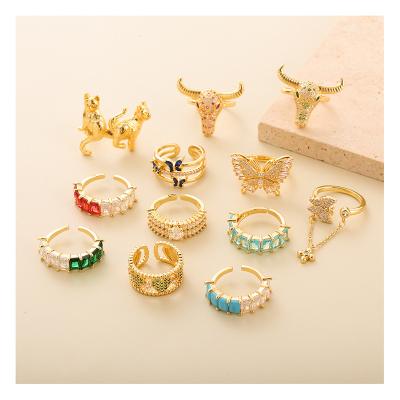 China Beautiful Metal Open Ring For Women Custom Made From Hengyu Latest Ring Cute Cat Shaped Ring Butterfly Animal Romantic Ladies Original for sale