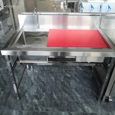 China Restaurant Eco-friendly Equipment Double Bowl 201 Single Bowl 304 Stainless Steel Commercial Kitchen Sink for sale