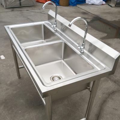 China Without Double Bowl Restaurant Single Triple Faucet Heavy Duty Stainless Steel Kitchen Commercial Sink for sale