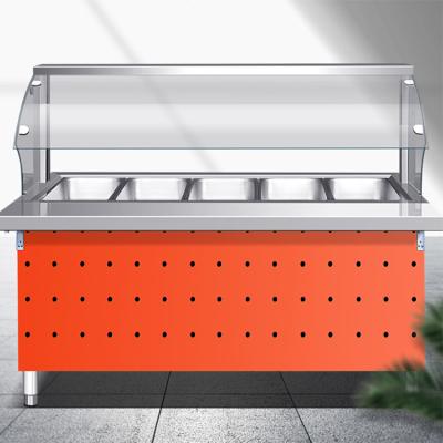 China Eco-friendly Supplying Equipment Stainless Steel Gas Bain Marie Electric Heating Restaurant Food Warmer for sale