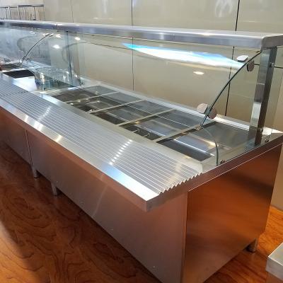 China Eco - Friendly Commercial Catering Equipment 3 Pans 5 Pans 6 Pans 5 Pans Display Food Showcase For Restaurant for sale