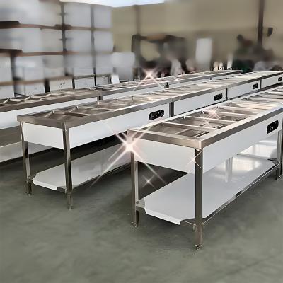 China Eco-friendly Thermal Commercial Electric Food Heater Catering Bain Marie Showcase For Fast Food for sale