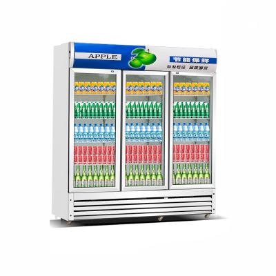 China Eco-friendly Chinese Factory Wholesale Upright Glass Door Drinks Drinks Commercial Freezer Display for sale