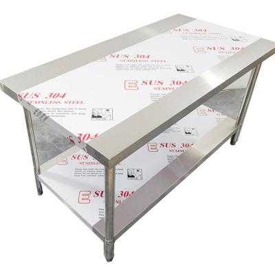 China Eco - Friendly Porcelain Square Stainless Steel Commercial Kitchen Food Prep Table for sale