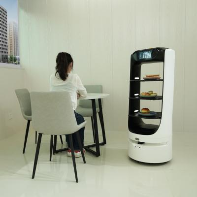 China restaurant & Hotel supplies Reeman deligo AI food delivery robot touch self driving burger and pizza delivery robot for fast food restaurant for sale