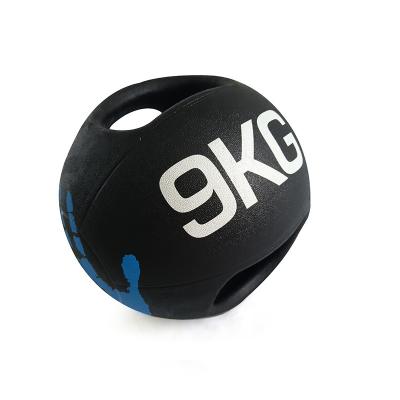 China New Custom Binaural Durable Black Gravity Health Medicine Ball Custom LOGO No Slip PVC Medicine Ball Slam Weighted Ball for sale