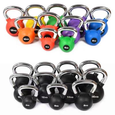 China Eco-Friendly Chrome Free Custom Handle Colored Weight PU Coated Kettlebell for sale