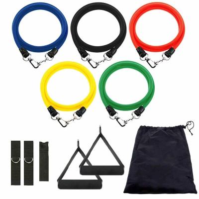 China Bodybuilding AX Gym Fitness Exercise Stretch Band Strength Training Pull Up Adjustable Bands Expander Resistance Toning Tube Set for sale