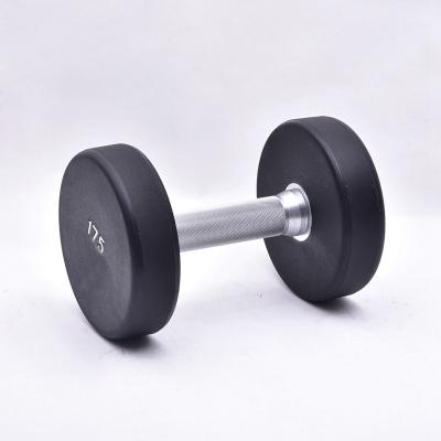 China Eco-Friendly Free Weight Fitness AX Custom Gym Round Cpu Dumbbell PU Dumbbell for sale