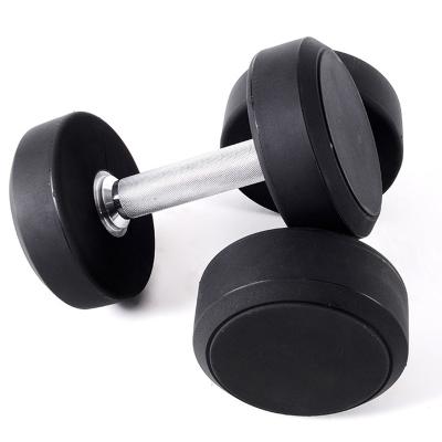 China Professional Wholesale Fitness AX Equipment Home Gym Eco-Friendly Workout Use Portable Custom Logo Dumbbell No Slip Round Rubber for sale